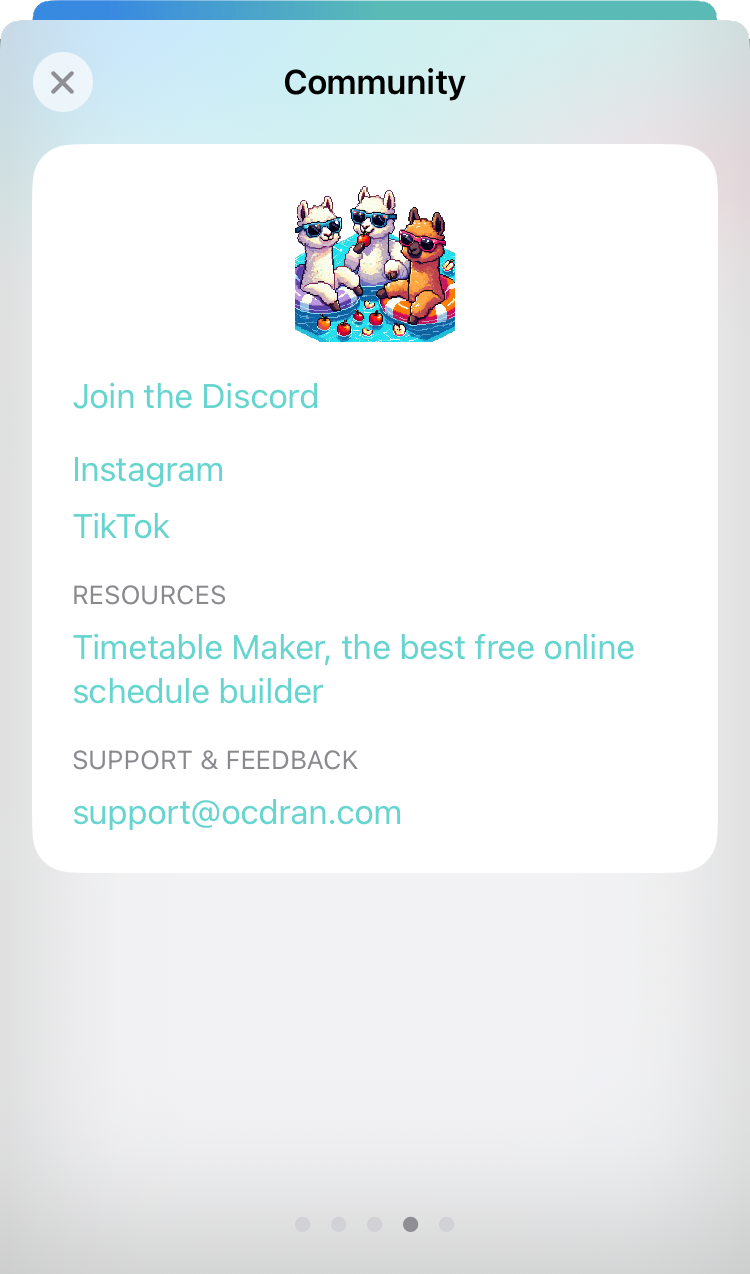 Community tab with links