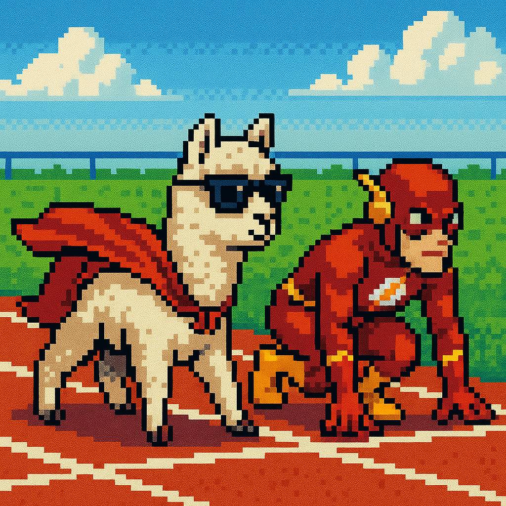 Alpaca and The Flash lined up to race
