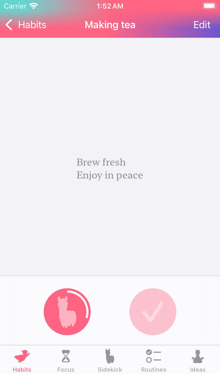 Habit praise button