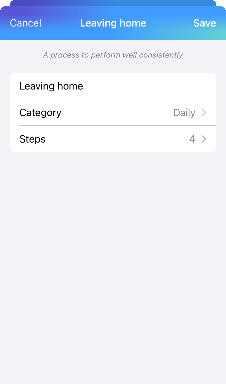 Routine settings