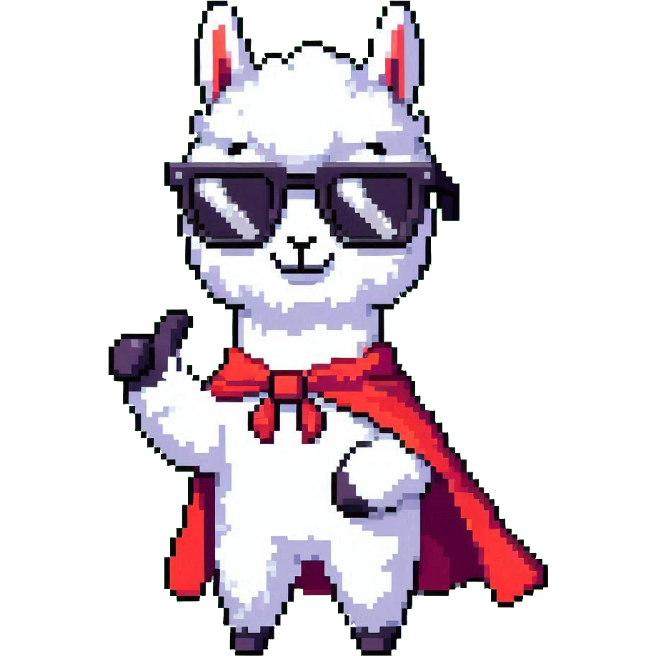 Alpaca giving a thumbs up